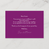 Carte De Placement 💍 Aquarelle douce Fuchsia Enchantement (Dos)