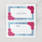 Carte De Placement Aquarelle Élégance grecque + Fleurs roses (Extérieur déplié)