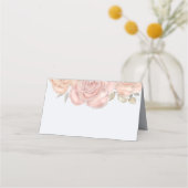 Carte De Placement Aquarelle Elégante Floral Rose Gold Green Place (Dos)