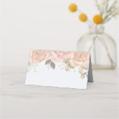 Carte De Placement Aquarelle Elégante Floral Rose Gold Green Place (Devant)