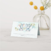 Carte De Placement Aquarelle Elephant Twins Garçon Baby shower fille (Dos)
