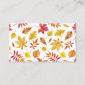 Carte De Placement Aquarelle en chute Feuille Garland Mariage d'autom (Dos)