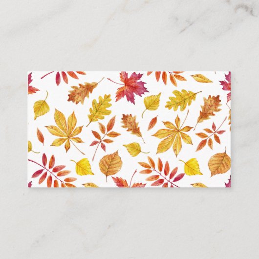 Carte De Placement Aquarelle en chute Feuille Garland Mariage d'autom (Dos)