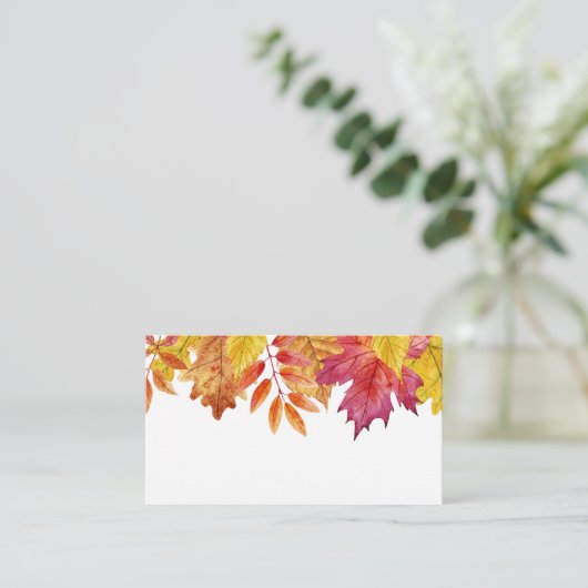 Carte De Placement Aquarelle en chute Feuille Garland Mariage d'autom (Debout devant)