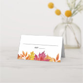 Carte De Placement Aquarelle en chute Feuille Garland Mariage d'autom (Devant)