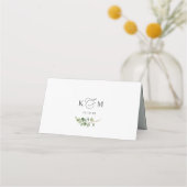 Carte De Placement Aquarelle Feuille verdure Mariage plié (Dos)