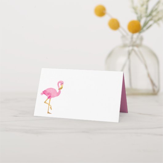 Carte De Placement Aquarelle Flamant rose rose (Devant)