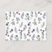 Carte De Placement Aquarelle Fleur sauvage Lavender Floral (Dos)