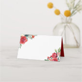 Carte De Placement Aquarelle Fleurs de Noël & Pine Cones Mariage (Devant)