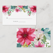 Carte De Placement Aquarelle Fleurs de vacances | MARIAGE (Devant / Derrière)