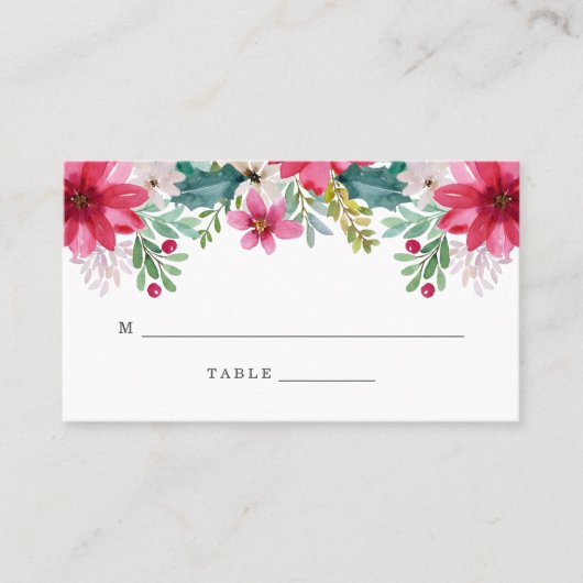 Carte De Placement Aquarelle Fleurs de vacances | MARIAGE (Devant)