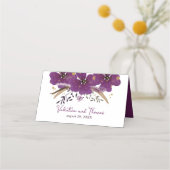 Carte De Placement Aquarelle Fleurs pourpres (Dos)