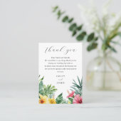 Carte De Placement Aquarelle Fleurs tropicales Merci Mariage (Debout devant)