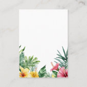 Carte De Placement Aquarelle Fleurs tropicales Merci Mariage (Dos)