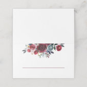 Carte De Placement Aquarelle Floral Bourgogne (Extérieur déplié)