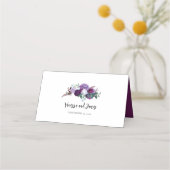 Carte De Placement Aquarelle Floral Élégant Mariage botanique (Dos)