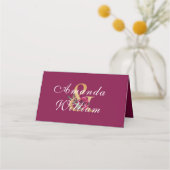 Carte De Placement Aquarelle Floral Mariage rose (Dos)