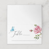 Carte De Placement Aquarelle Floral Mariage | Rose de jardin romantiq (Extérieur déplié)