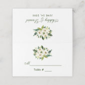 Carte De Placement Aquarelle Floral Mariage vert (Extérieur déplié)