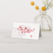 Carte De Placement Aquarelle Floral rose cerisier Mariage (Dos)