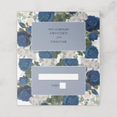 Carte De Placement Aquarelle Florale Bleue Moderne Mariage élégant (Extérieur déplié)