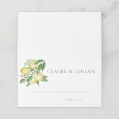 Carte De Placement Aquarelle florale Citrus Lemon (Extérieur déplié)