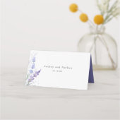 Carte De Placement Aquarelle florale de lavande romantique (Dos)
