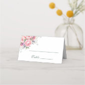 Carte De Placement Aquarelle florale rose vif pourpre (Devant)