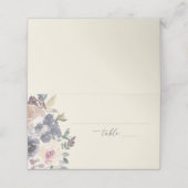 Carte De Placement Aquarelle Florale violet Élégante Mariage Lined (Extérieur déplié)