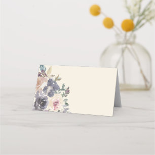 Carte De Placement Aquarelle florale violette moderne Mariage élégant