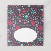 Carte De Placement Aquarelle Flower Meadow foncé (Extérieur déplié)
