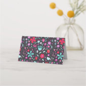 Carte De Placement Aquarelle Flower Meadow foncé (Dos)