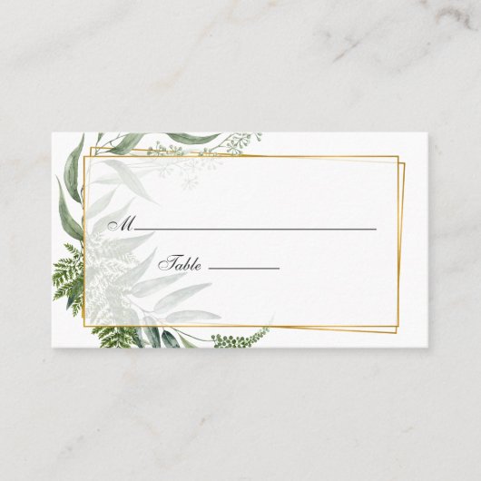 Carte De Placement Aquarelle Herbarium Mariage géométrique (Devant)