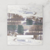 Carte De Placement Aquarelle Hiver Mariage paysage neige (Extérieur déplié)