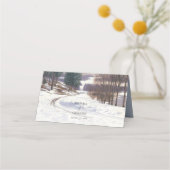 Carte De Placement Aquarelle Hiver Mariage paysage neige (Dos)