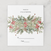 Carte De Placement Aquarelle Hiver Pine verte Arbre et Pine Cône (Extérieur déplié)