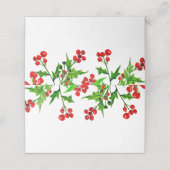 Carte De Placement Aquarelle Holly Berry Foliage | Vacances (Extérieur déplié)