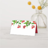 Carte De Placement Aquarelle Holly Berry Foliage | Vacances (Dos)