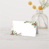 Carte De Placement Aquarelle Holly Foliage | Vacances (Devant)