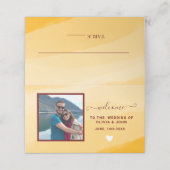 Carte De Placement Aquarelle jaune moderne photo mariage plié (Extérieur déplié)