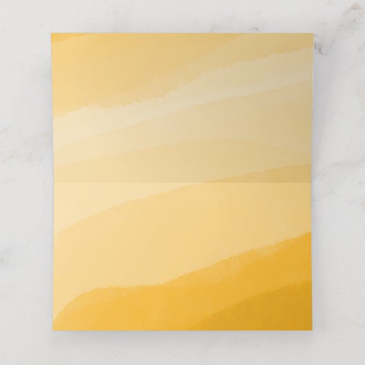 Carte De Placement Aquarelle jaune moderne photo mariage plié (Intérieur déplié)