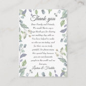 Carte De Placement Aquarelle Lilac Merci Mariage Floral (Devant)