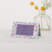 Carte De Placement aquarelle lilas fleur sauvage verdure feuillage (Dos)