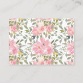 Carte De Placement Aquarelle Lush Blush rose Mariage Floral (Dos)