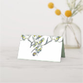 Carte De Placement Aquarelle magique en olive peinte à la main (Dos)