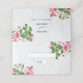 Carte De Placement Aquarelle Magnolia Fleurs Mariage (Extérieur déplié)