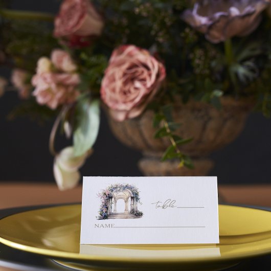 Carte De Placement Aquarelle Mariage à arc floral