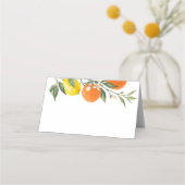 Carte De Placement Aquarelle Mariage de citrons et d'oranges (Devant)