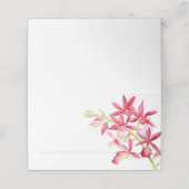 Carte De Placement aquarelle mariage de fleur d'orchidée rouge (Extérieur déplié)