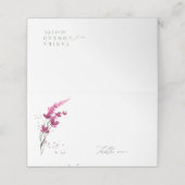 Carte De Placement Aquarelle Mariage fleur sauvage Tableau2 Fuchsia I (Extérieur déplié)